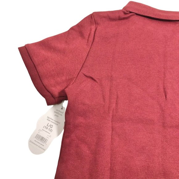 Wonder Nation Girls Uniform Short Sleeve Polo-style Burgundy L Tagless Comfort - Picture 10 of 12